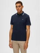Koszulki męskie - Selected Homme Polo 16087840 Granatowy Regular Fit - miniaturka - grafika 1