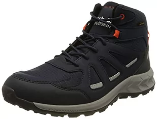 Jack Wolfskin Męskie Sneakersy Woodland 2 Texapore Mid M, Dark Blue Red, 46 Eu - Sneakersy męskie - miniaturka - grafika 1