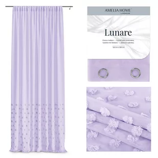 AmeliaHome, Firana Lunare na taśmie, Lawendowy, 140x250 cm - Firany - miniaturka - grafika 1