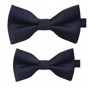 Zestaw muszek dla taty i syna - granatowe - Krawaty i muchy męskie - miniaturka - grafika 1