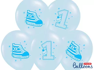 Strong Balloons Balony 14", "Trampek 1", STRONG, Pastel Baby Blue, 6 szt SB14P-222-011-6 - Baby shower i roczek - miniaturka - grafika 1