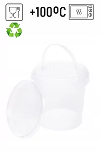 Wiadro plastikowe z pokrywą 1 Litr na Żywność! - Wiadra i kastry budowlane - miniaturka - grafika 1