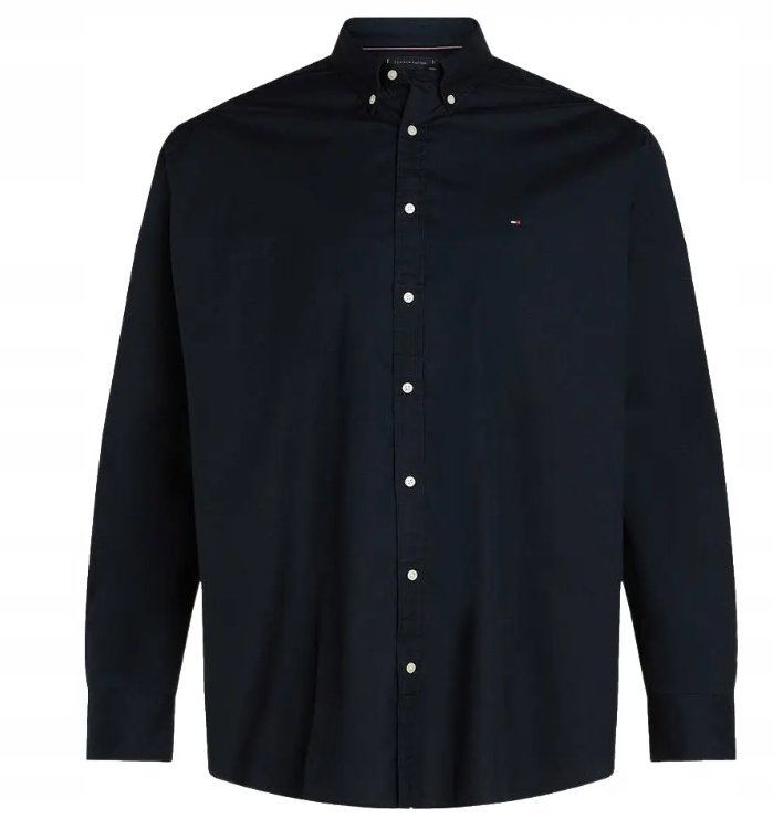 TOMMY HILFIGER PLUS GRANATOWA KOSZULA Z KOŁNIERZYKIEM I GUZIKAMI 44 16BA