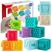 Zabawki sensoryczne - Miękkie gumowe klocki sensoryczne, edukacyjne 10 sztuk - miniaturka - grafika 1