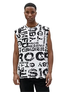 Koton Męski tank top bez rękawów z nadrukiem Crew Neck, Biały wzór (0d0), XL - Koszulki męskie - miniaturka - grafika 1