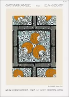 Plakaty - Flower pochoir pattern in Art Nouveau oriental style, E. A. Séguy -  plakat Wymiar do wyboru: 42x59,4 cm - miniaturka - grafika 1