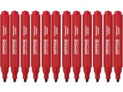 Przybory szkolne - Office Products Marker permanentny ścięty 1-5mm linia) czerwony 12 sztuk - miniaturka - grafika 1