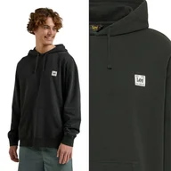 Bluzy męskie - Lee CORE LOOSE HOODIE BARDZO LUŹNA CZARNA BLUZA Z KAPTUREM KANGURKA XL - miniaturka - grafika 1