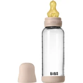 Butelki dla niemowląt - BIBS Baby Glass Bottle Round Latex butelka antykolkowa Blush 240 ml - miniaturka - grafika 1