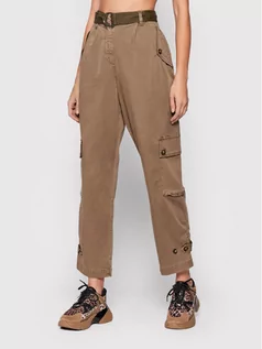Spodnie damskie - Pinko Spodnie materiałowe Sentire 1Q10AD Y7P8 Zielony Regular Fit - grafika 1