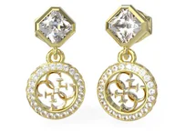 Kolczyki - Kolczyki GUESS kółeczka z cyrkoniami wiszącymi na sztyft Crush - miniaturka - grafika 1