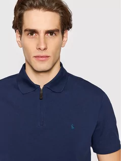 Koszulki męskie - Ralph Lauren Polo Polo 710842622003 Granatowy Slim Fit - grafika 1