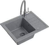 Zlewozmywaki - QUADRON BEN 116 szary (SILVER STONE) + MAGGIE inox/| inox/szary + SYFON z ZAŚLEPKĄ szary - miniaturka - grafika 1