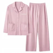 Piżamy damskie - damska PIŻAMA rozpinana KOMPLET koszula spodnie do szpitala sanatorium 4XL - miniaturka - grafika 1