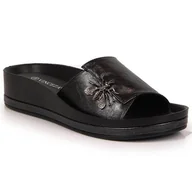 Klapki i japonki damskie - Klapki damskie na koturnie z muchą czarne Vinceza - miniaturka - grafika 1