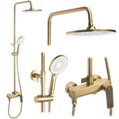 Zestawy prysznicowe - Złoty szczotkowany zestaw prysznicowy Avalon Rea Gold Brush - miniaturka - grafika 1