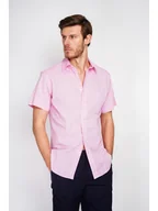 Koszule męskie - Secret du Lin Lniana koszula w kolorze jasnoróżowym - miniaturka - grafika 1