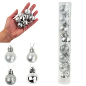 Bombki - Bombki Choinkowe Srebrne Na Choinkę Stroik Bombka 8Szt 2Cm Nietłukące Zesta - miniaturka - grafika 1