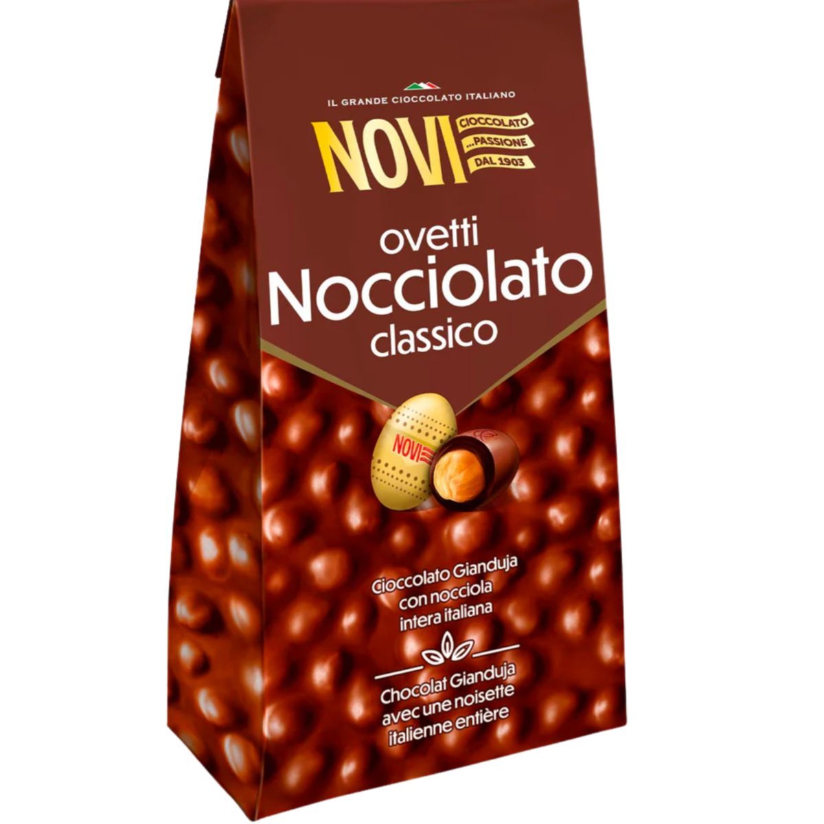 Novi Ovetti Nocciolato 160g pralinki jajka z całym orzechem laskowym