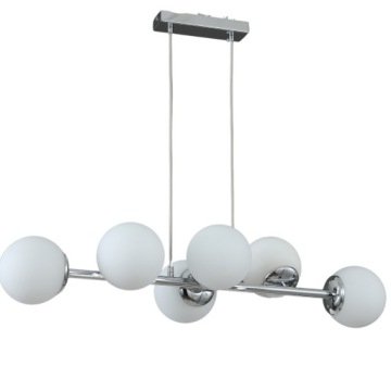Lampa Wisząca Sufitowa Żyrandol 6 Chrom Kule Led