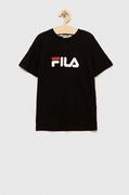 Koszulki i topy damskie - Fila t-shirt bawełniany dziecięcy kolor czarny z nadrukiem - miniaturka - grafika 1