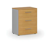 Szafki biurowe - Komoda biurowa do biurka PRIMO GRAY, 740 x 600 x 420 mm, szary/buk - miniaturka - grafika 1