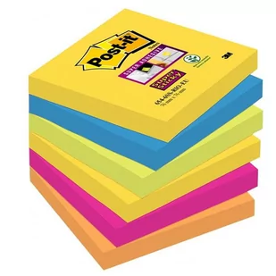 Post-It 3M Bloczek samoprzylepny Super sticky (654-6SS-RIO), 76x76mm, 6x90 kart., paleta Rio de Janeiro 3M-70005250264 - Etykiety samoprzylepne i bloki etykiet - miniaturka - grafika 3