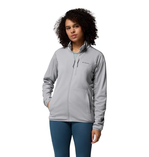 Columbia Damska kurtka polarowa Essential Hike Grid z zamkiem błyskawicznym na całej długości, Columbia Grey/Columbia Grey, XS