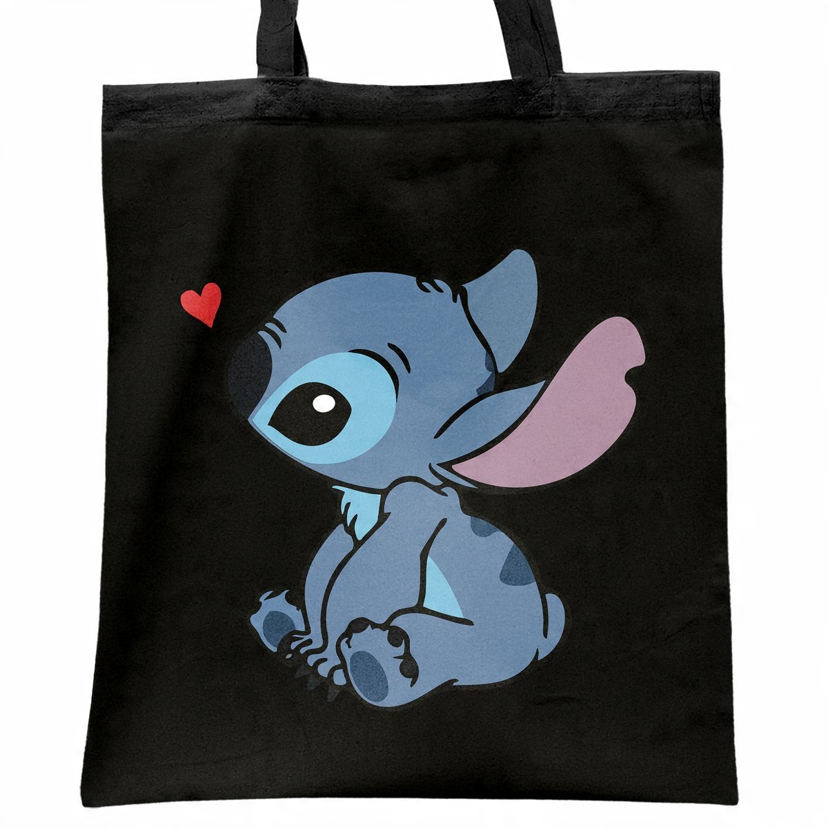 Torba bawełniana czarna na zakupy Stitch Lilo i Stich Dla Fanów