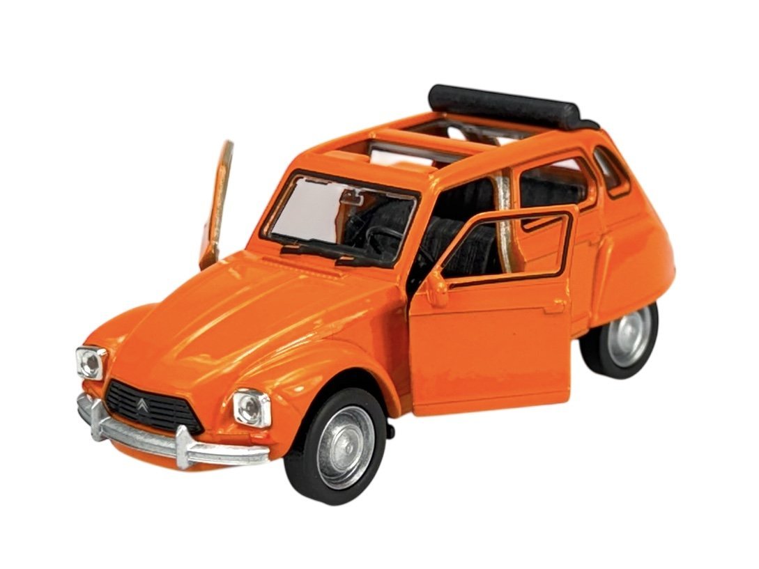 WELLY OLD TIMER CITROEN DYANE BEZ DACHU POMARAŃCZOWY 1:34 SAMOCHÓD NOWY METALOWY MODEL