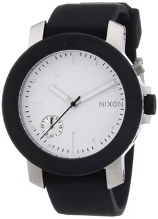 Paski - Nixon Damski zegarek na rękę The Raider White/Black analogowy kwarcowy silikon A317000-00, czarny/biały, pasek - grafika 1