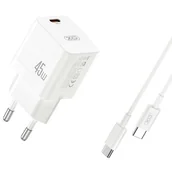 Ładowarki do telefonów - Ładowarka sieciowa XO CE09 45W Biały - miniaturka - grafika 1