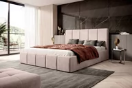 Łóżka - Łóżko tapicerowane SFG0114 160x200 beż welur - miniaturka - grafika 1
