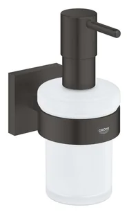 Grohe QuickFix Start Cube - Dozownik mydła z uchwytem, szkło/czarny mat 410982430 - Mydelniczki i dozowniki mydła - miniaturka - grafika 1