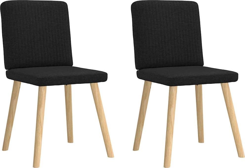 Krzesła stołowe, 2 szt., czarne, obite tkaniną