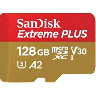 Karty pamięci - Karta pamięci SANDISK microSDXC Extreme Plus 128GB + Adapter - miniaturka - grafika 1