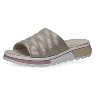 Klapki i japonki damskie - CAPRICE Klapki damskie 9-9-27205-20 płaskie, kamień METALLIC, 40 EU, Stone Metallic, 40 EU - miniaturka - grafika 1