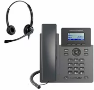 Telefonia VoIP - Telefon VoIP z słuchawką call center Grandstream GRP 2601 + Platora Pro-D - miniaturka - grafika 1