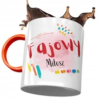 Kubki - Kubek Pomarańczowy Dla Miłosza Męża Kolegi Prezent z Nadrukiem ze Zdjęciem + Opakowanie na prezent (wzór 03) - miniaturka - grafika 1