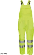 Odzież robocza - CERVA GANDIA HV spodnie ogrodniczki z taśmami odblaskowymi posiadające elastyczne szelki z plastikowymi klamrami - żółty 48 - miniaturka - grafika 1