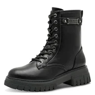 Botki damskie - s.Oliver Damskie sztyblety Lace Boot Flat 5-25244-45, czarne, 41 EU, czarny, 41 EU - miniaturka - grafika 1