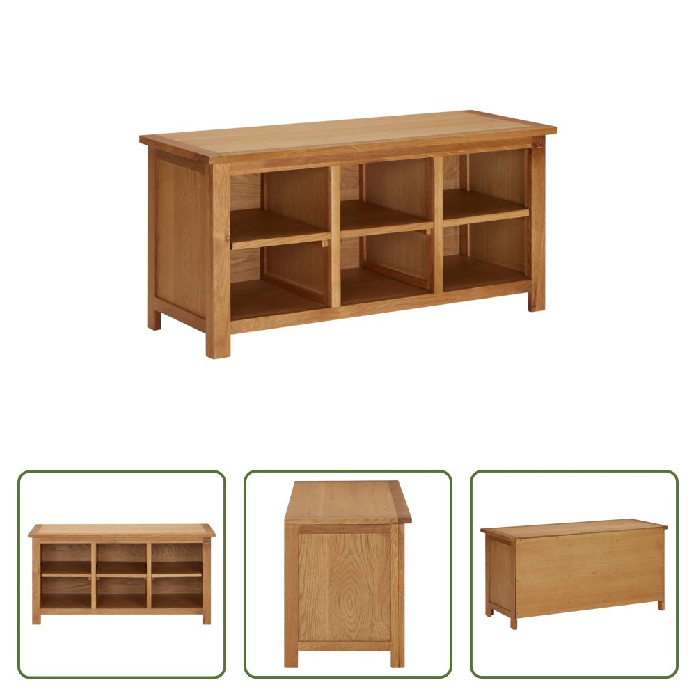 Stojak na buty The Living Store 90x37x45 cm lity dąb