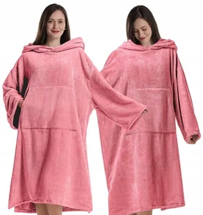 PONCZO DLA MORSÓW RĘCZNIK Z KAPTUREM DO MORSOWANIA OKRYCIE NA PLAŻĘ BASEN RÓŻOWY - Ręczniki - miniaturka - grafika 1