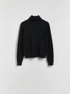 Moda i Uroda OUTLET - Reserved - Wełniany sweter z golfem - czarny - miniaturka - grafika 1