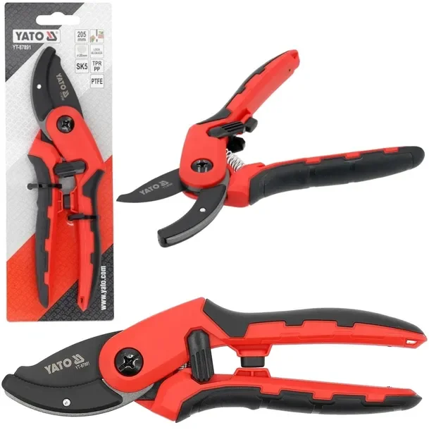 Yato Sekator Kowadełkowy 205mm Z Blokadą Otwarcia Do Cięcia Krzewów Gałęzi