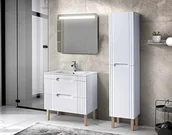 Meble łazienkowe - Zestaw mebli łazienkowych, stojący, Fiji, biały, mat - miniaturka - grafika 1