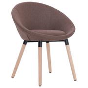 Krzesła - vidaXL Krzesło do jadalni, brązowe, tapicerowane tkaniną - miniaturka - grafika 1