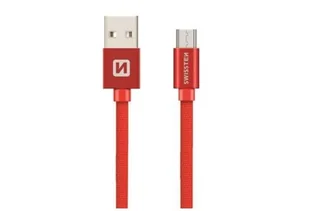 Swissten 71522106 kabel USB 0,2 m USB 2.0 USB A Micro-USB B Czerwony - Kable USB - miniaturka - grafika 1