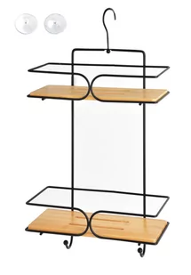 CARL BAMBOO Półka łazienkowa h33x25x11cm 2 poziomy - Półki łazienkowe - miniaturka - grafika 1