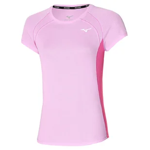 Koszulka damska Mizuno  DryAeroFlow Tee Pink Lavender M - Koszulki i topy damskie - miniaturka - grafika 1